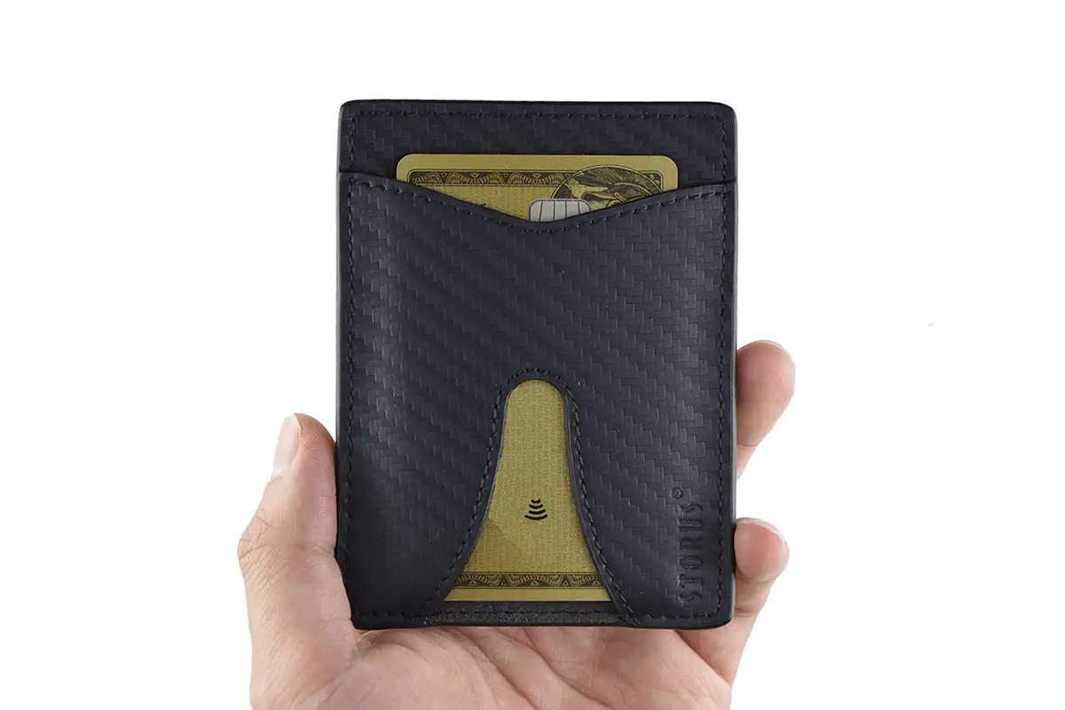 STORUSレザースマートマネークリップ — 牛革製本革マネークリップ